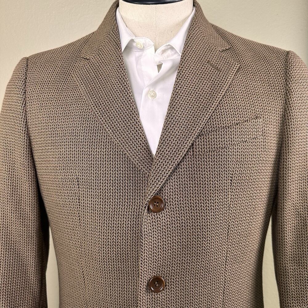 Georgio Armani Collezioni Houndstooth Men 38R Blazer sport Coat Wool Cashmere bl